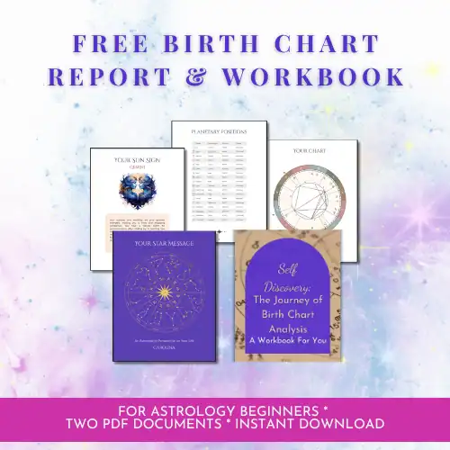 free natal Birth chart report cover from Quest Mystic